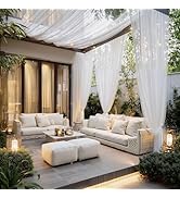 NICETOWN 2 Panels Outdoor Mosquito Netting for Patio Waterproof, Extra Wide 118" Airy Mesh Net Ou...