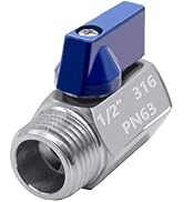 Beduan 1/2" Mini Ball Valve, Stainless Steel Female x Male NPT Thread Shut-Off Valve(Pack of 1)