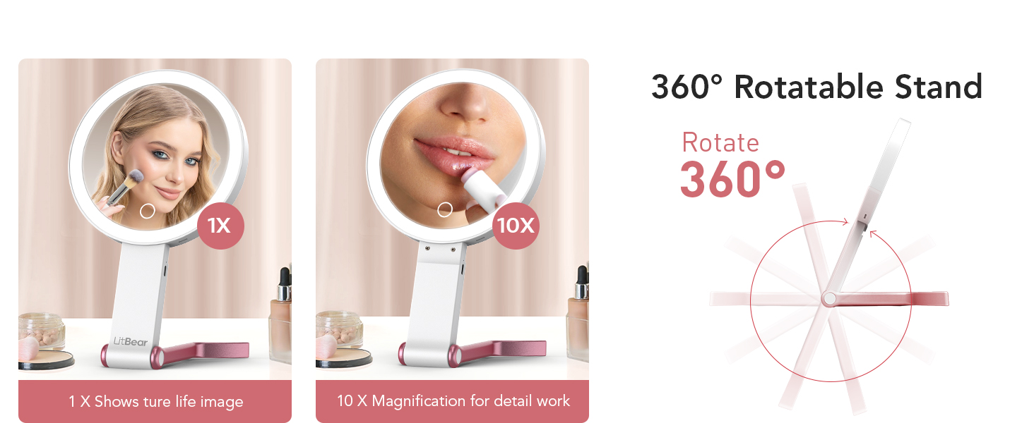 magnifying mirror with light