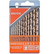 HIDOTOL 13 PCS Cobalt Drill Bit Set M35 HSS Twist Drill Bits 1/16"-1/4" for Hardened Metal, Stain...