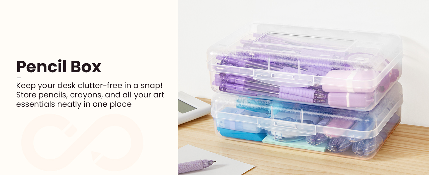 6 pack pencil box clear plastic