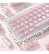 Womier Cute Clear Keycaps, Translucent Keyboard Caps, Jelly Pink Keycaps | Shine through Keycaps ...