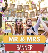 Mr and Mrs Banner Rustic Burlap Sign Decoration for Wedding Party Table Photobooth Props Home Wall