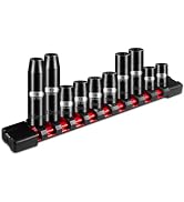 ZHAX 10 Piece 1/4" & 3/8" Drive 10mm impact Socket Set, Deep & Shallow, Black phosphated surface,...