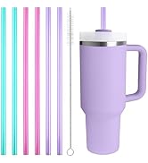 Replacement Straw Compatible with Stanley Quencher 40 oz,30 oz Tumbler, 12 inch Extra Long Reusab...