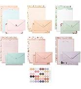 55 Pcs Stationery Paper Envelopes Set Includes 36 Lined Writing Stationery Paper & 18 Envelopes w...