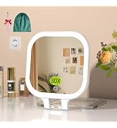 FUNTOUCH 30X Magnification Lighted Makeup Mirror,Double Sided Travel Vanity Mirror with Lights,Re...