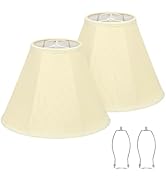 Bell Lamp Shades Set of 2, Cream Fabric Lampshades Medium Shade Replacement, 6"Top x 13"Bottom x ...