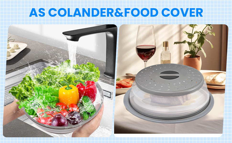 AS COLANDER & FOOD COVER