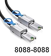 ipolex External Mini SAS HD SFF-8088 to Mini SAS SFF-8088 Hybrid Cable for Server, Raid Card & PC