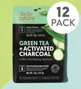 By Nature Green Tea + Activated Charcoal Face Mask – Deep Cleanse & Purify Pores, 2-Step Mask Kit...