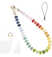 Handmade Natural Gemstone Crystal Beaded Charm Cell Phone Camera Lanyard, Hands-Free Wrist Strap,...