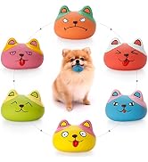 HDSX Squeaky Dog Toys Funny Animal Dog Balls for Puppy Mini Small Pet Dogs 6 Pcs/Set (Cat)