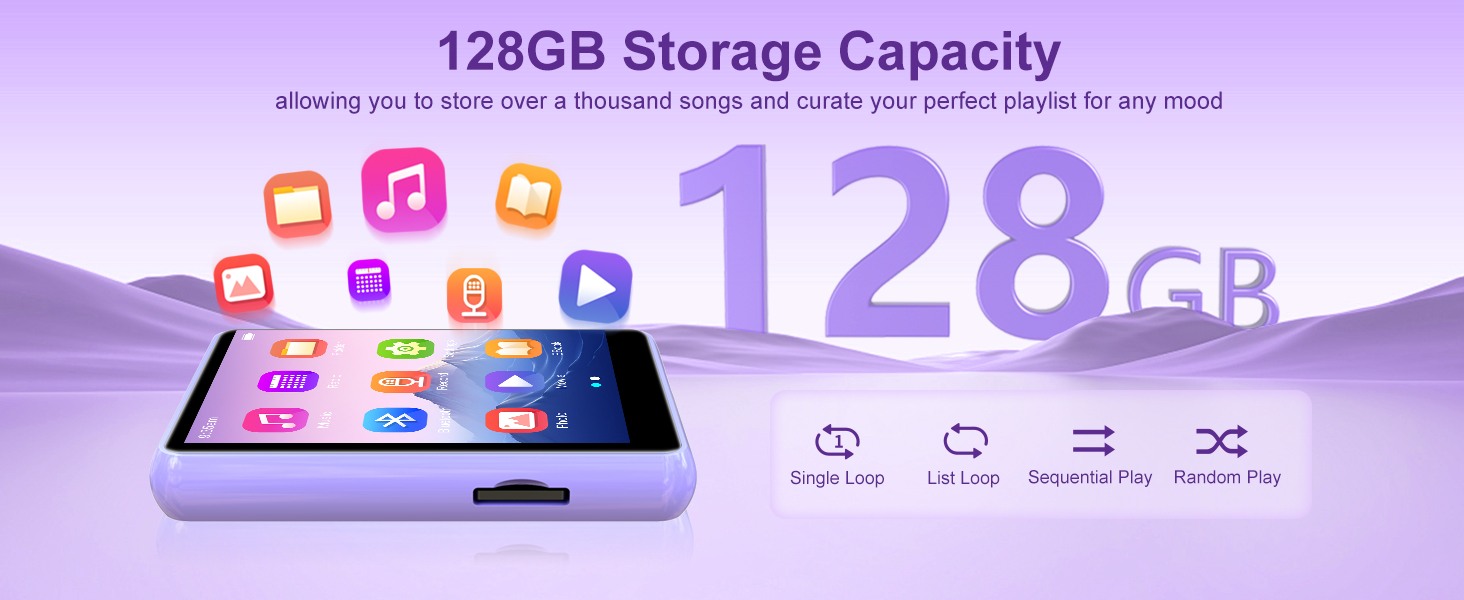 128GB MP3 Player with Bluetooth 5.4