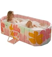 HLCZLUZ Portable Foldable Bathtub, Freestanding Bathtub No Installation, Bathroom SPA Soaking Bat...
