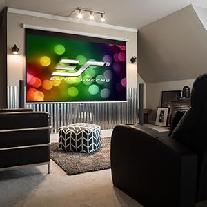 elite screens projector screen entertainment home cinema gaming movie
