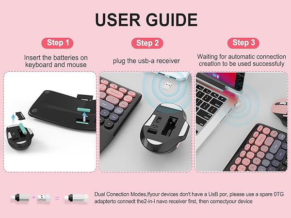 Ergonomic Wireless Keyboard and Mouse
