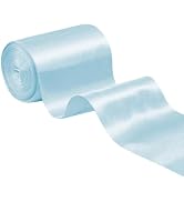 Q&J Fabric Co. 4 inch x 22yd Wide Satin Ribbons Solid Large Gift Wrapping Ribbons for Valentine W...