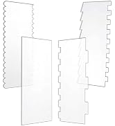 4 Pcs Cake Scraper Set Acrylic Cake Decorating Supplies Large Transparent Cake Smoother for Icing...