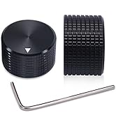 Taiss/ 2pcs Black Aluminum Rotary Electronic Control Potentiometer Knob for 6 mm Diameter Shaft, ...