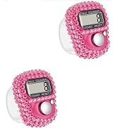 2Pcs Pink Electronic Finger Tally Counter Clicker Counter,Convenient Portable Digital Display Tal...
