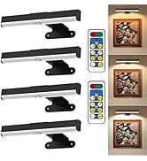 4Pack Wireless Picture Light with Remote,Battery Operated Wall Sconces for Wall Decor,3 Color Tim...