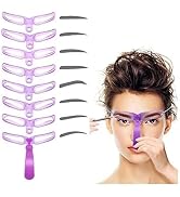Eyebrow Template, Eyebrow Stencils, 8 Styles Reusable Brow Stencils with Handles and Straps, Reus...