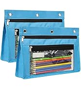 YoeeJob 1inch Expandable Pencil Pouch for 3 Ring Binder, 2 Pack Large Capacity Pencil Pouch with ...