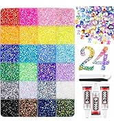 32000Pcs 24 Colors Jelly Rhinestones for Bedazzling,Mix Colors Bedazzling Kit with Rhinestones,3M...