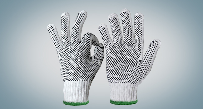 black dot gloves