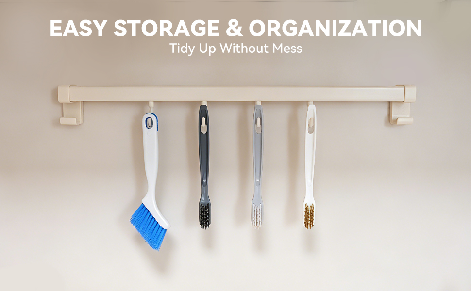 Each brush handle features a hanging hole for quick air-drying and space-saving storage