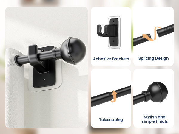 curtain rods no drilling