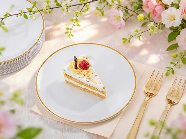 white dessert plates