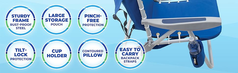 backpack lace up beach chair folding seat reclining straps lightweight foldable sit park recreation