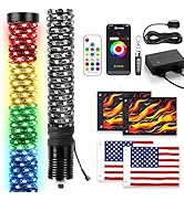2 Pack 2FT Fat Whip Lights with App & Remote Control, Spiral RGB Chasing Lighted with Kill Switch...