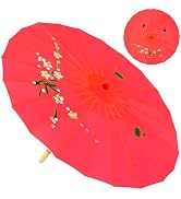 Bestage 33" Rainproof Decoration Dance Handmade Oiled Paper Parasol Silk Cloth Umbrella Chinese J...