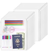 Antner 18 Pack Clear Letter Size Binder Pockets 3 Ring Binder Zipper Pouch Document Organizer, Wa...