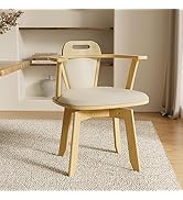 ZMYCZ Swivel Dining Chairs, Desk Chair, Mid Century Modern Swivel Accent Chair with Arms, Faux Le...