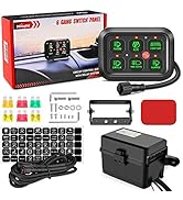 Nilight 6 Gang Switch Panel Universal Circuit Control Relay System with Fuse Wiring Harness Autom...