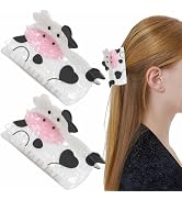2 PCS Cute Cow Hair Claw Clips Novelty Dairy Cow Hair Clips 3.54 Inches Medium Animals Jaw Clips ...