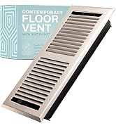 Home Intuition Floor Vent Covers - Floor Register 2x10 Inch - Satin Nickel Contemporary Metal Air...
