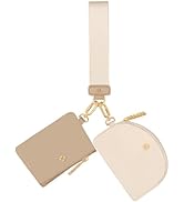 Hovmwey Keychain Wallet, Detachable Dual Pouch Wristlet Wallets for Women Men, Portable Mini Zip ...
