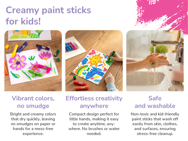 Creamy paint sticks for kids