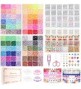 Pizooro Friendship Bracelet Kit with 96 Colors,13440 Clay Beads,1470 Letter Beads for Jewelry Mak...