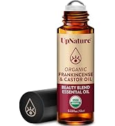 UpNature Beauty Castor Oil Roll On Eye Roller - 100% Organic Frankincense and Castor Oil for Face...