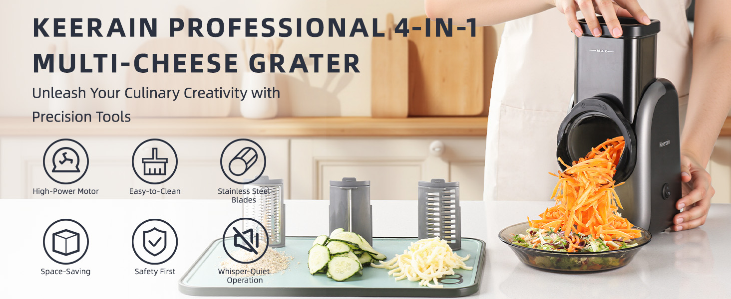 KEERAIN PROFESSIONAL 4-IN-1MULTI-CHEESE GRATER