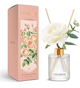 COCODOR Silk Flower Reed Diffuser Set, Rose Perfume, 6.7 oz, Home Décor