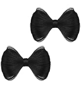 2 Pcs Bowknot Wig Clips Fake Hair Buns Clip Hair Bow Hairpiece Barrettes Hair Extensions Clips De...