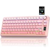 AULA S75 PRO Wireless Mechanical Keyboard with Screen&Knob, Tri-Mode Hot Swappable Gaming Keyboar...