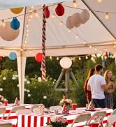 misaya 6 Packs Striped Disposable Table Cloth, 54 x 108 Inch Waterproof Rectangle Tablecloth, Lea...